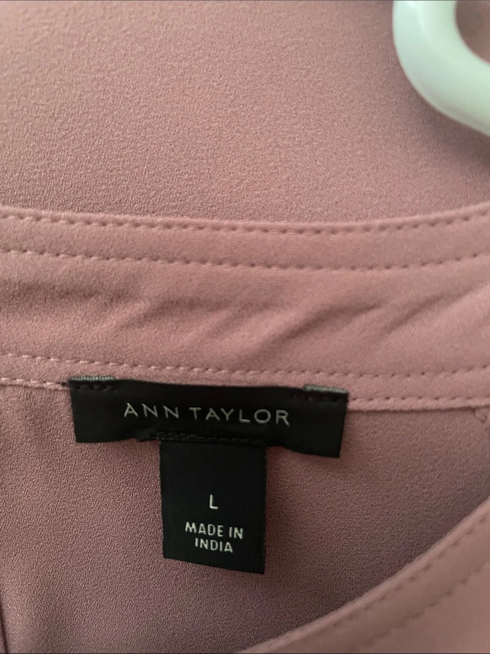 Ann Taylor Mauve Pleated Neck Blouse